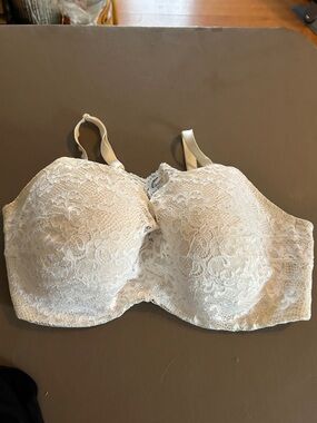 Soma White Lace Full-Coverage Bra